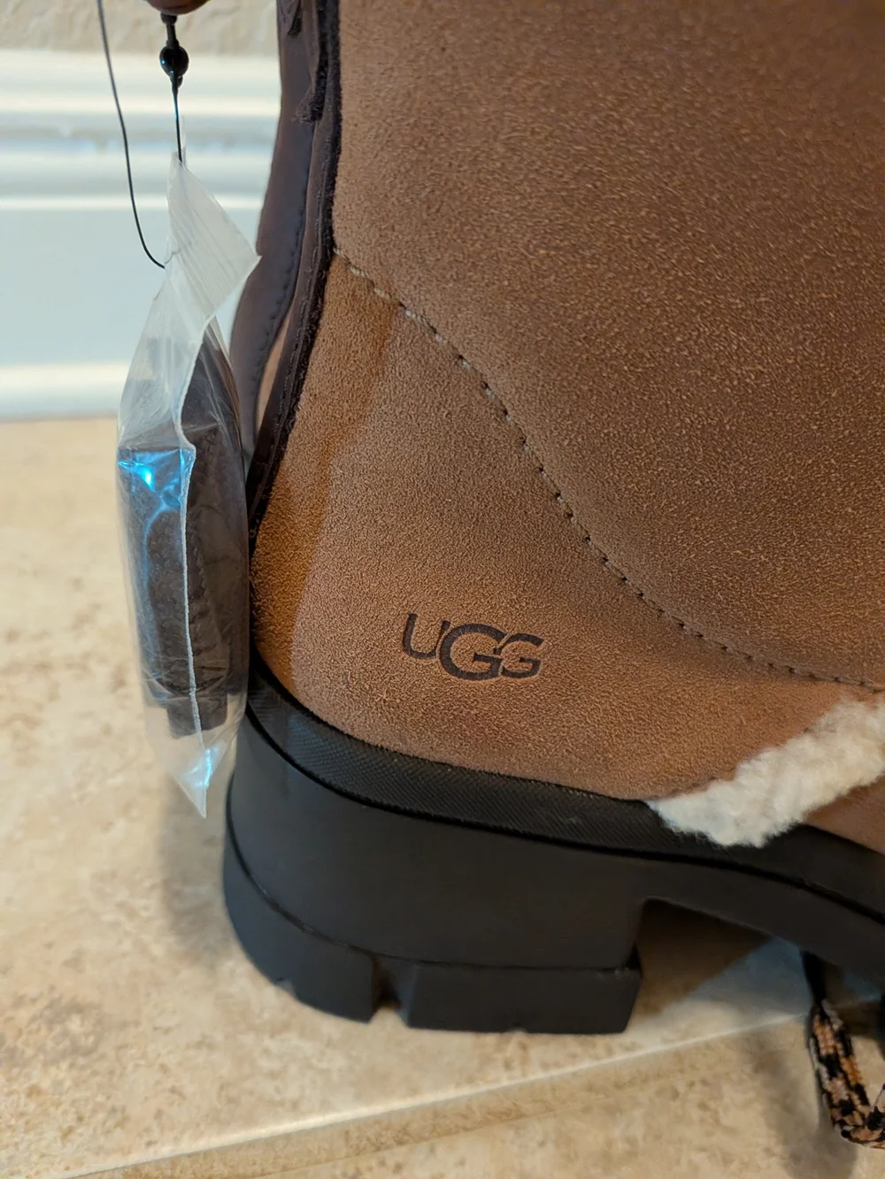 NWT Ugg Brown Faux-Shearling Winter Boots